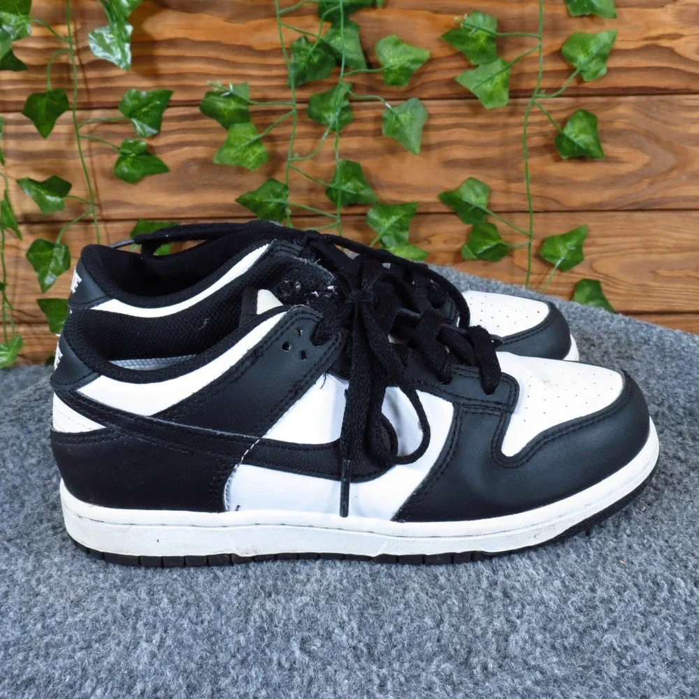 Nike Dunk Low Retro Kids Sneakers Size 3Y Everyday Athleisure Black White